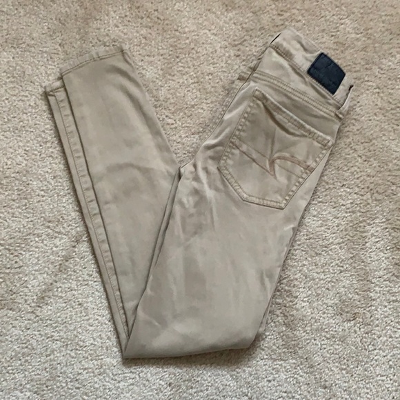 American Eagle Khaki Jeggings - Picture 1 of 3